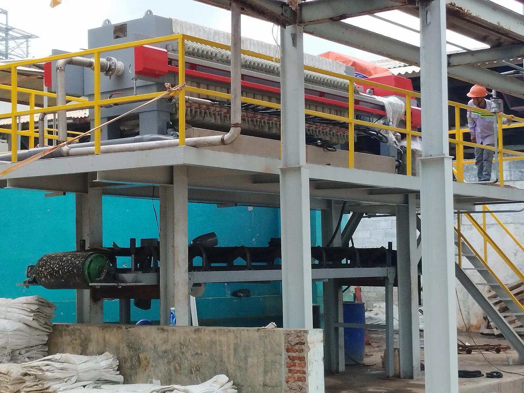 Instalasi Filter Press semi-automatic PT Dongjin Indonesia di Anyer